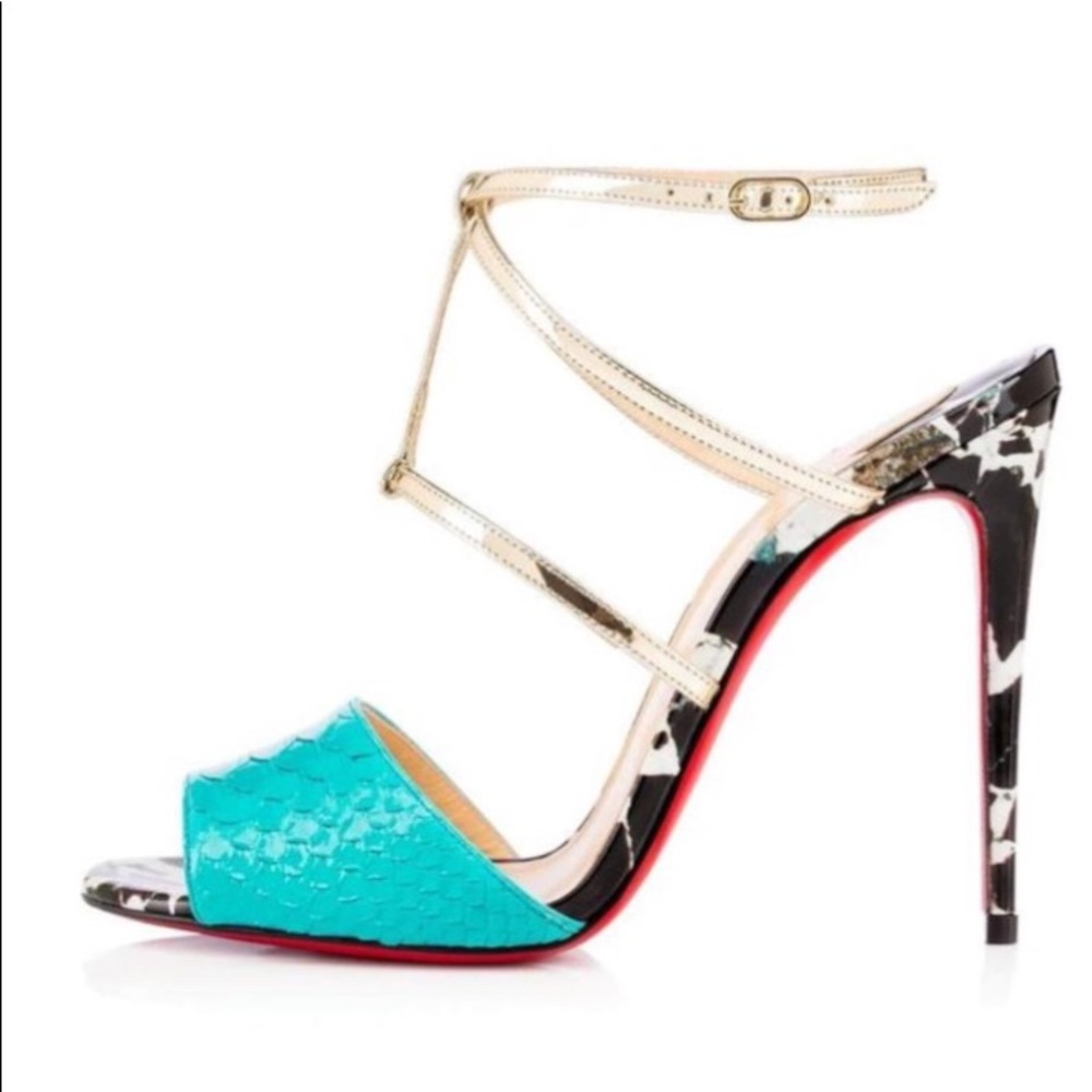 Christian Louboutin Leather-Trimmed Python 39.5 - image 2